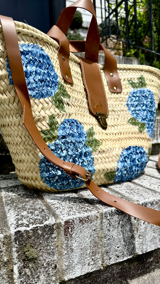 Hydrangea Collection - Luxury French Basket Bag