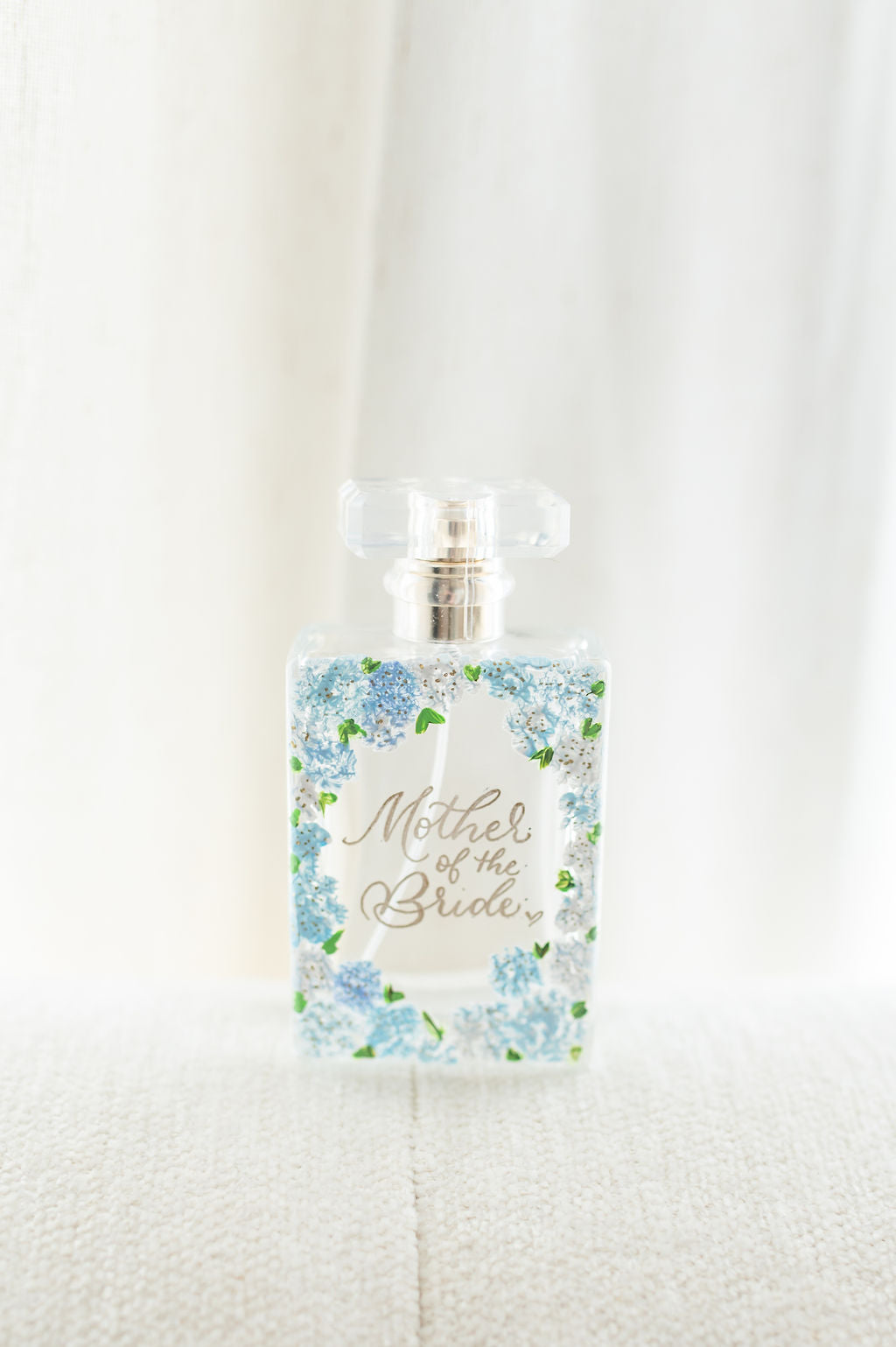 Hand Painted Hydrangea Perfume Bottle