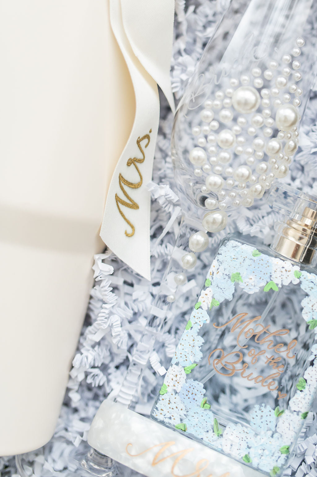 Hand Painted Hydrangea Perfume Bottle