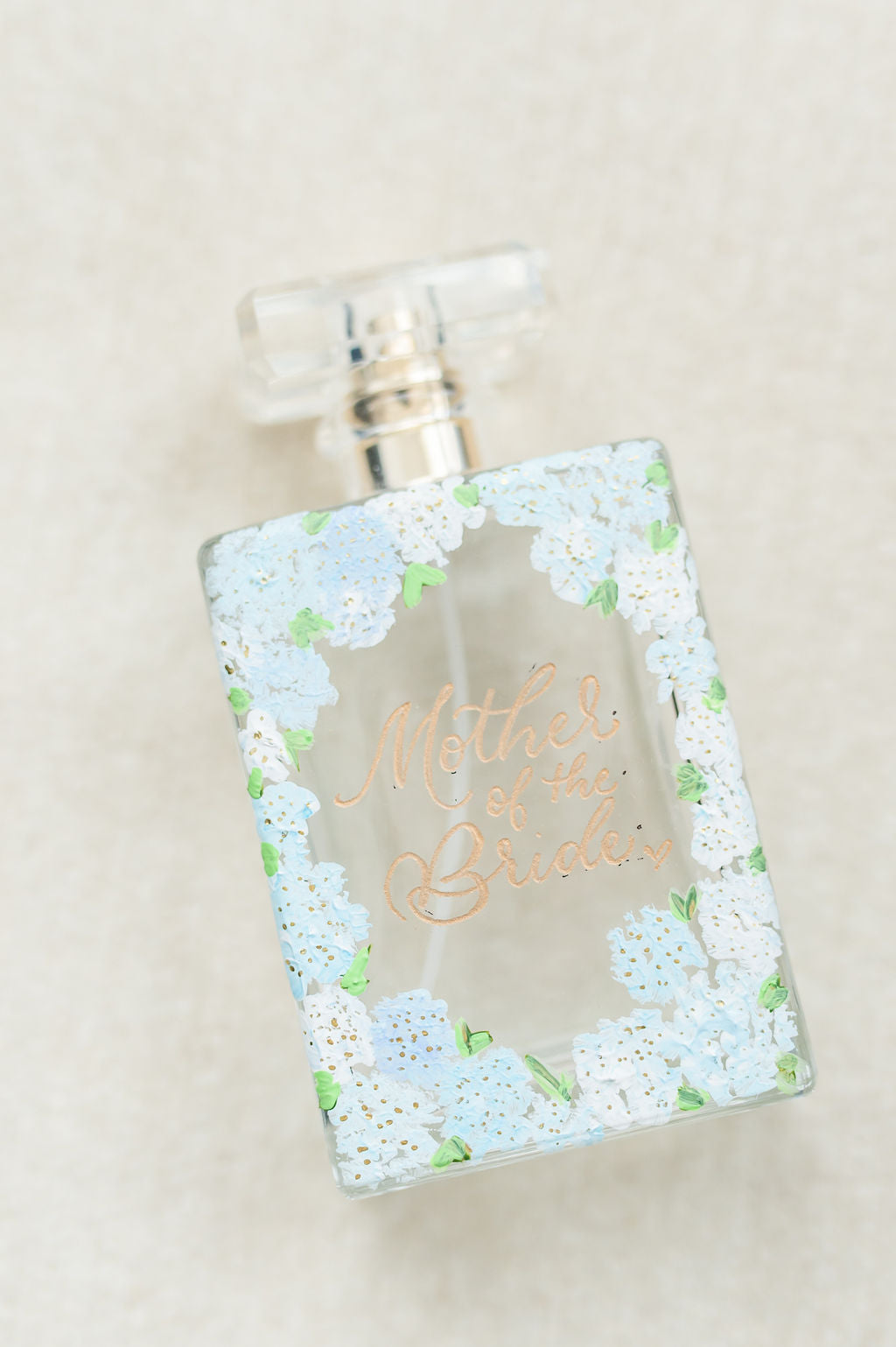 Hand Painted Hydrangea Perfume Bottle