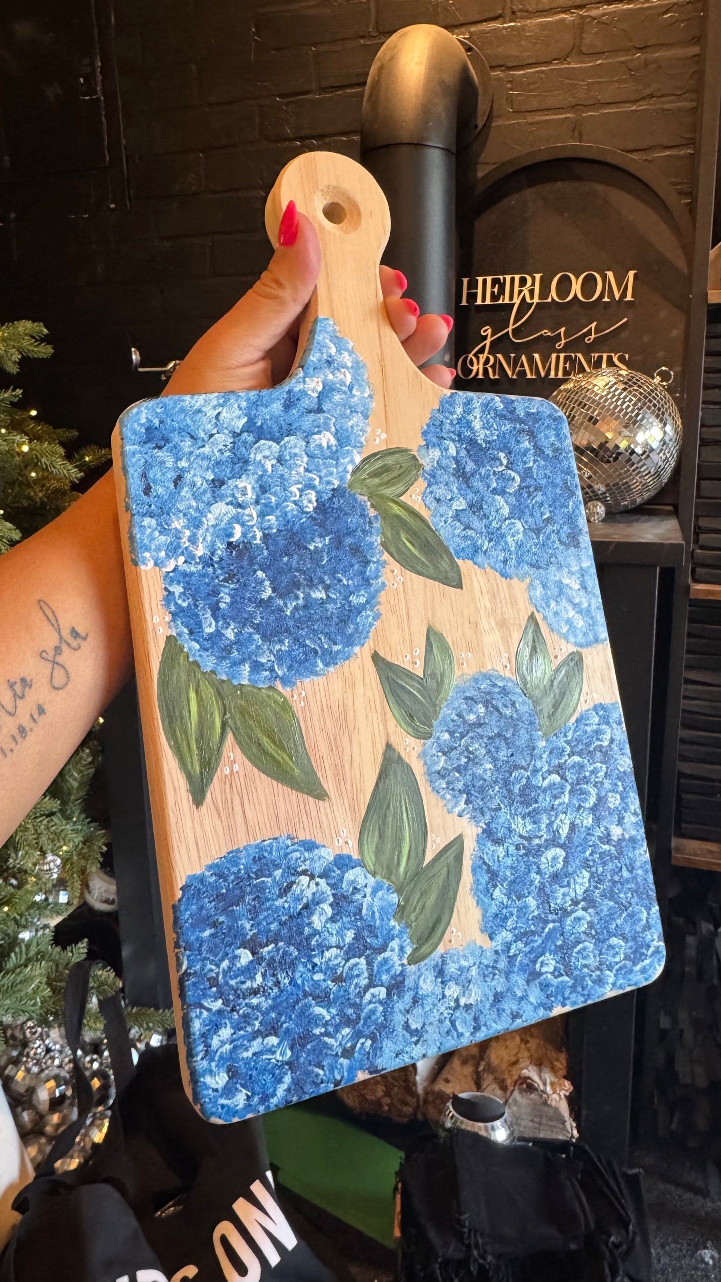 Hand Painted Hydrangea Board
