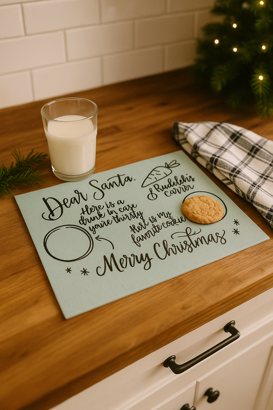Holiday Collection - Santa Glass Cutting Board
