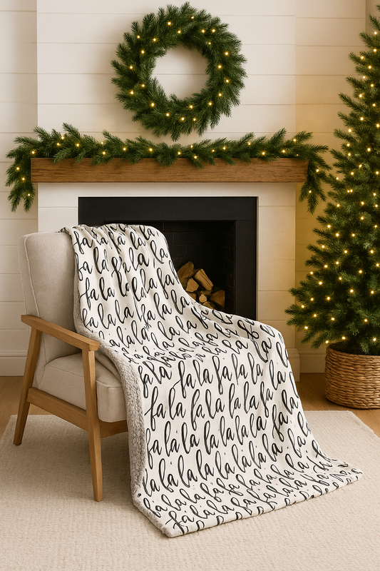 Holiday Collection - Sherpa Blanket Fa La La