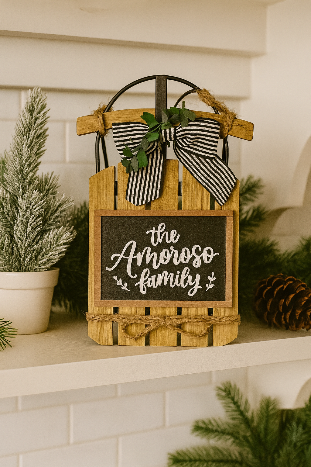 Holiday Collection - Wooden Sled